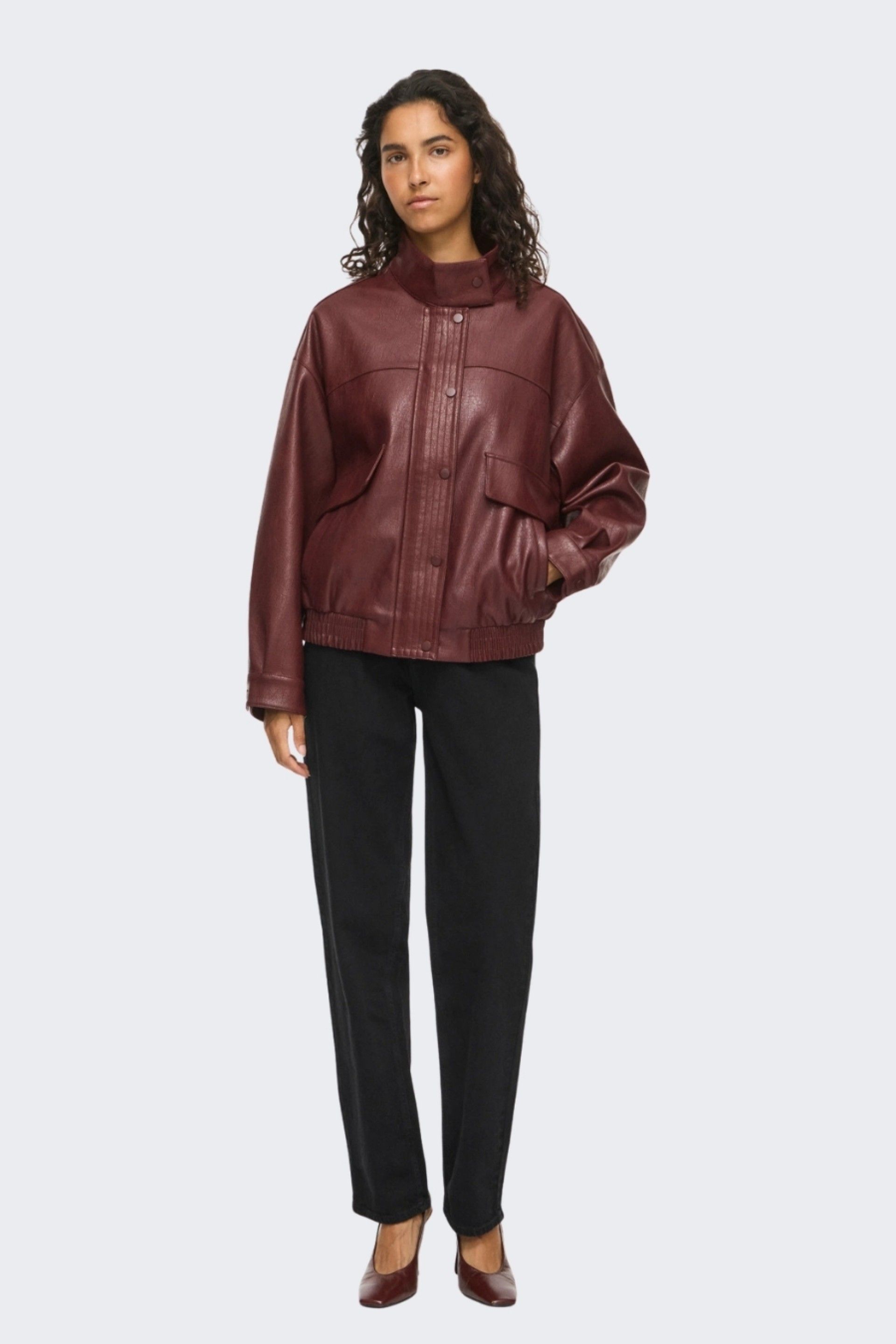 Casaco Vila Fima Faux Leather Bomber