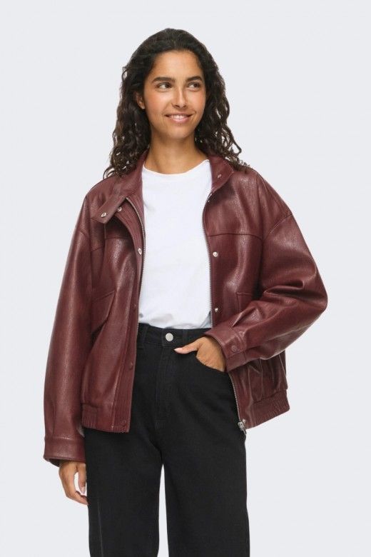 Casaco Vila Fima Faux Leather Bomber Casaco Vila Fima Faux Leather Bomber
