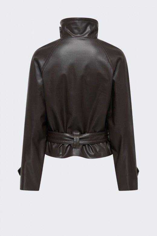 Casaco JDY Vera Faux Leather com cinto Casaco JDY Vera Faux Leather com cinto