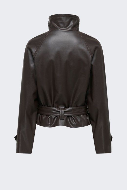 Casaco JDY Vera Faux Leather com cinto Casaco JDY Vera Faux Leather com cinto