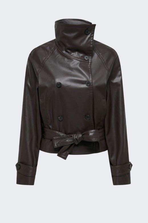 Casaco JDY Vera Faux Leather com cinto Casaco JDY Vera Faux Leather com cinto