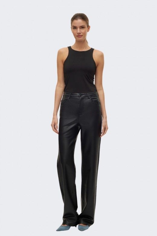 Calça Mulher Tessa Polipel HR Wide Vero Moda Calça Mulher Tessa Polipel HR Wide Vero Moda
