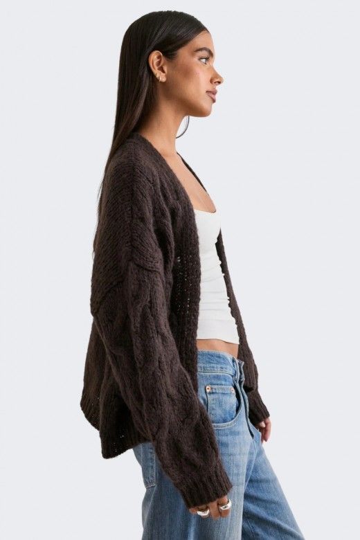Casaco Malha Vero Moda Maybe curto aberto Casaco Malha Vero Moda Maybe curto aberto