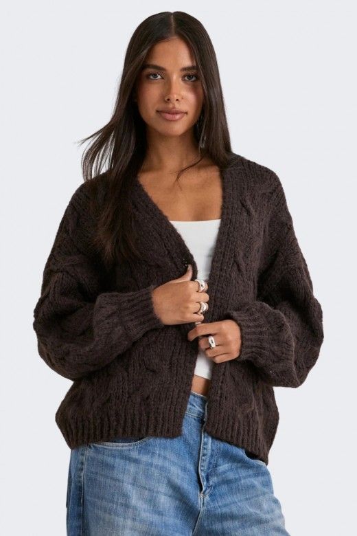 Casaco Malha Vero Moda Maybe curto aberto Casaco Malha Vero Moda Maybe curto aberto