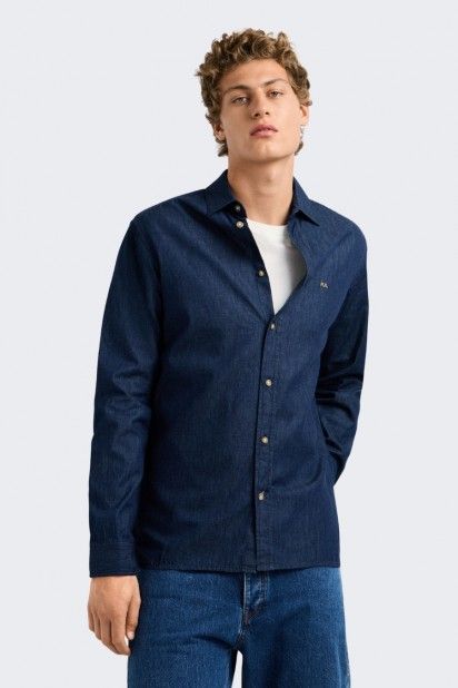 Pepe Jeans Camisa Denim Corte Ajustado Homem
