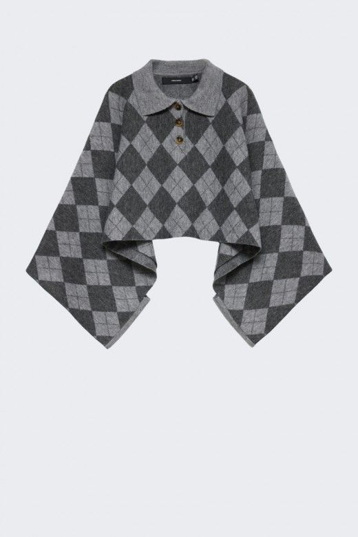 Vero Moda Vmdion Poncho Malha Losangos Mulher Vero Moda Vmdion Poncho Malha Losangos Mulher