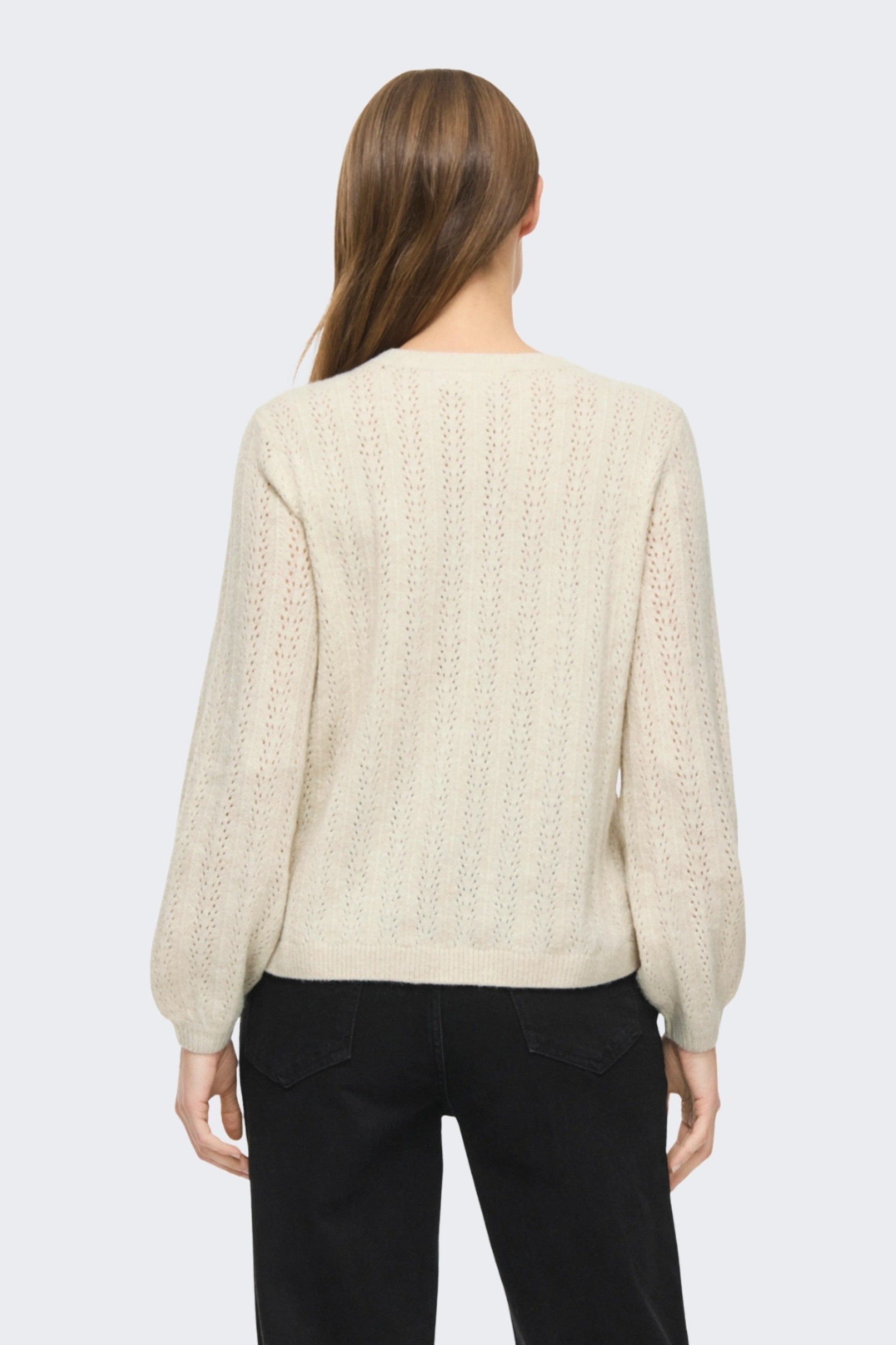 VILA Viliga Pointelle Camisola de Malha Mulher