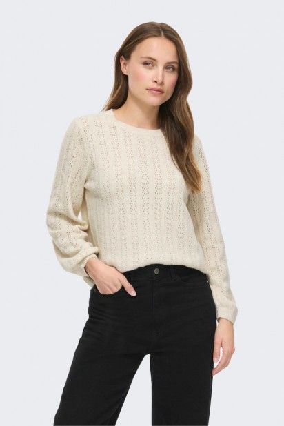 VILA Viliga Pointelle Camisola de Malha Mulher VILA Viliga Pointelle Camisola de Malha Mulher