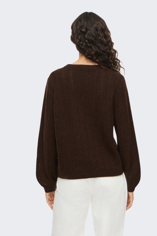 VILA Viliga Pointelle Camisola de Malha Mulher