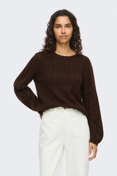 VILA Viliga Pointelle Camisola de Malha Mulher