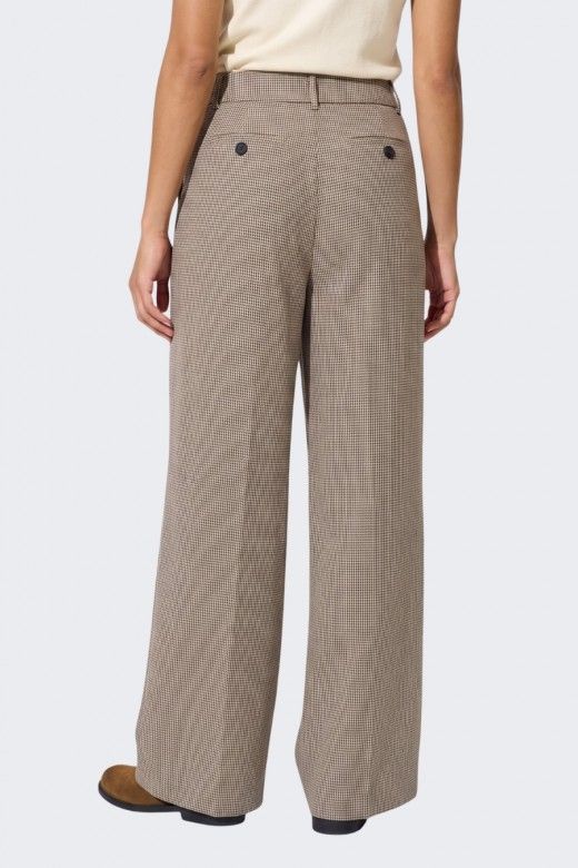 Calça Only Miria Check com cinto Calça Only Miria Check com cinto