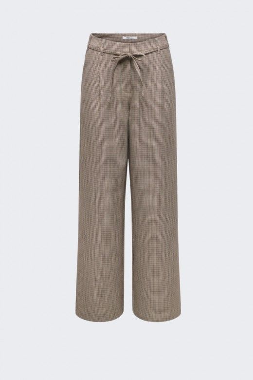 Calça Only Miria Check com cinto Calça Only Miria Check com cinto