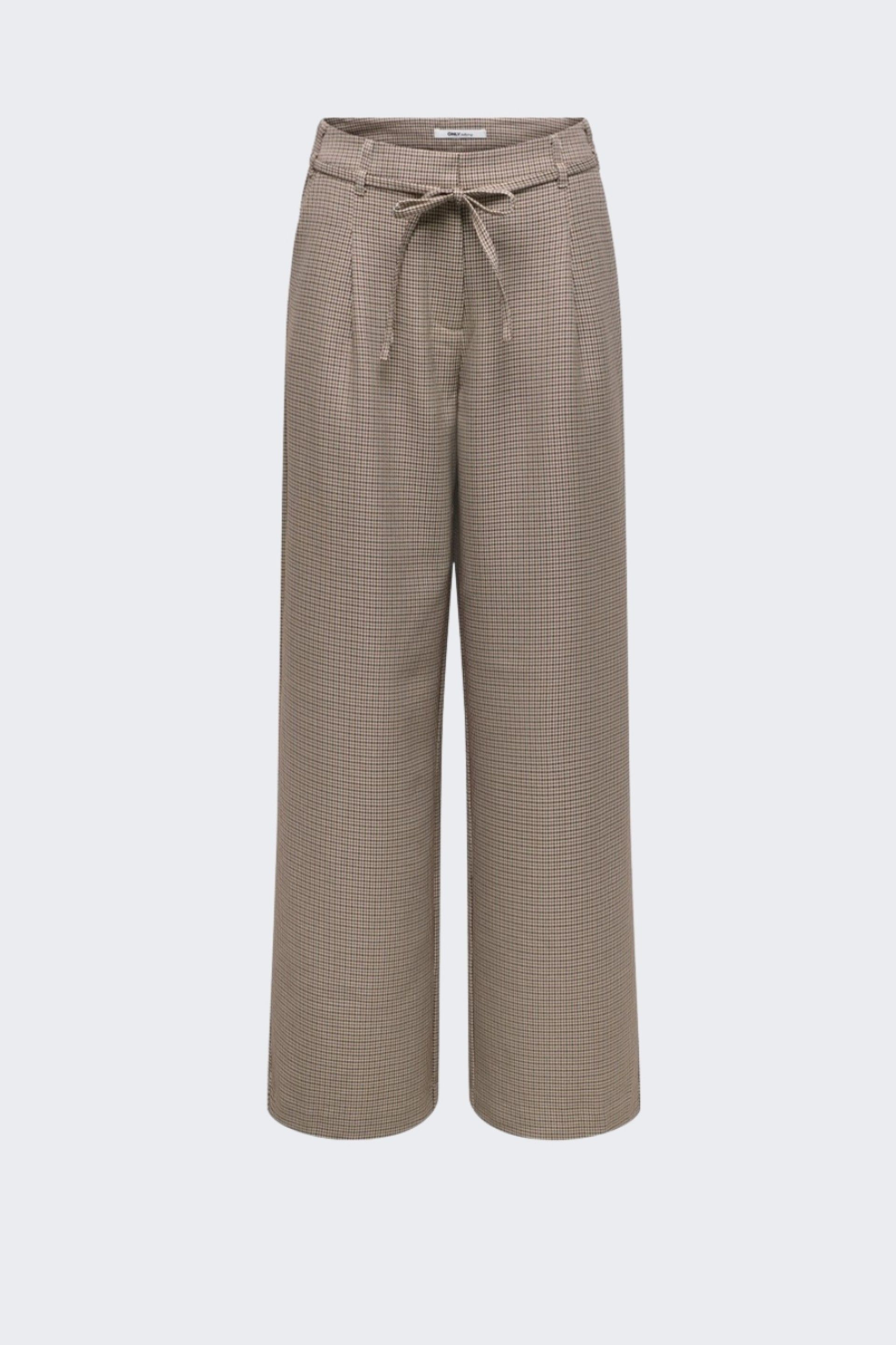 Calça Only Miria Check com cinto