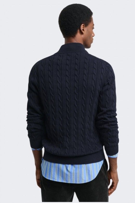 Gant Camisola Malha Entrançada Meio Fecho Homem Gant Camisola Malha Entrançada Meio Fecho Homem