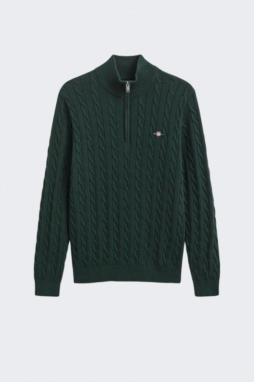 Gant Camisola Malha Entrançada Meio Fecho Homem Gant Camisola Malha Entrançada Meio Fecho Homem