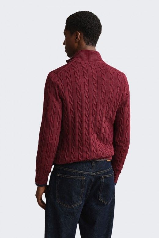 Gant Camisola Malha Entrançada Meio Fecho Homem Gant Camisola Malha Entrançada Meio Fecho Homem