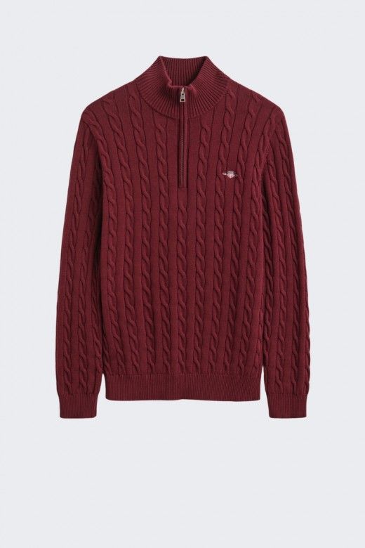 Gant Camisola Malha Entrançada Meio Fecho Homem Gant Camisola Malha Entrançada Meio Fecho Homem