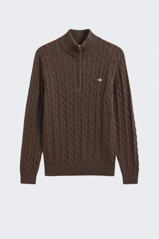 Gant Camisola Malha Entrançada Meio Fecho Homem Gant Camisola Malha Entrançada Meio Fecho Homem