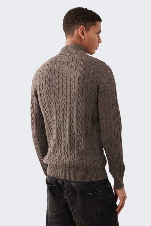 Gant Camisola Malha Entrançada Meio Fecho Homem Gant Camisola Malha Entrançada Meio Fecho Homem