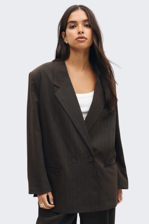 Only Alden Blazer Oversized Riscas Mulher Only Alden Blazer Oversized Riscas Mulher