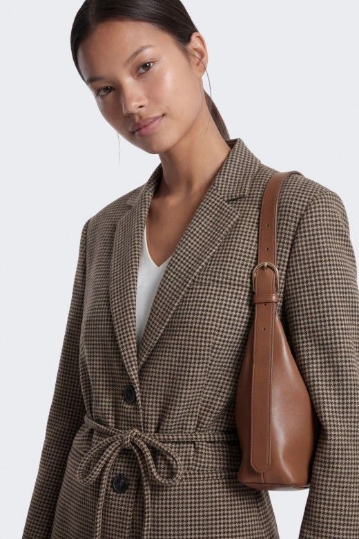 Only Nella Blazer Xadrez com Cinto Mulher Only Nella Blazer Xadrez com Cinto Mulher