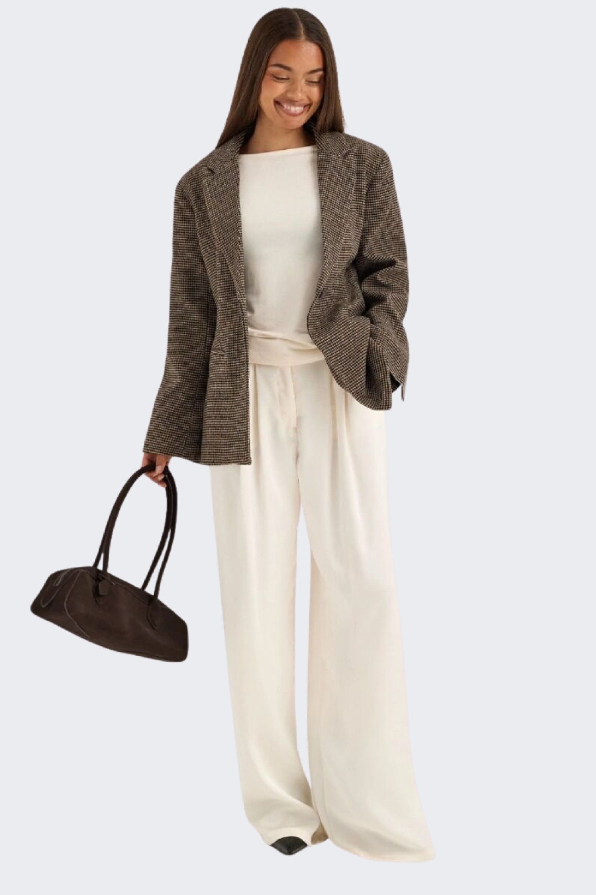 Only Nella Blazer Xadrez com Cinto Mulher
