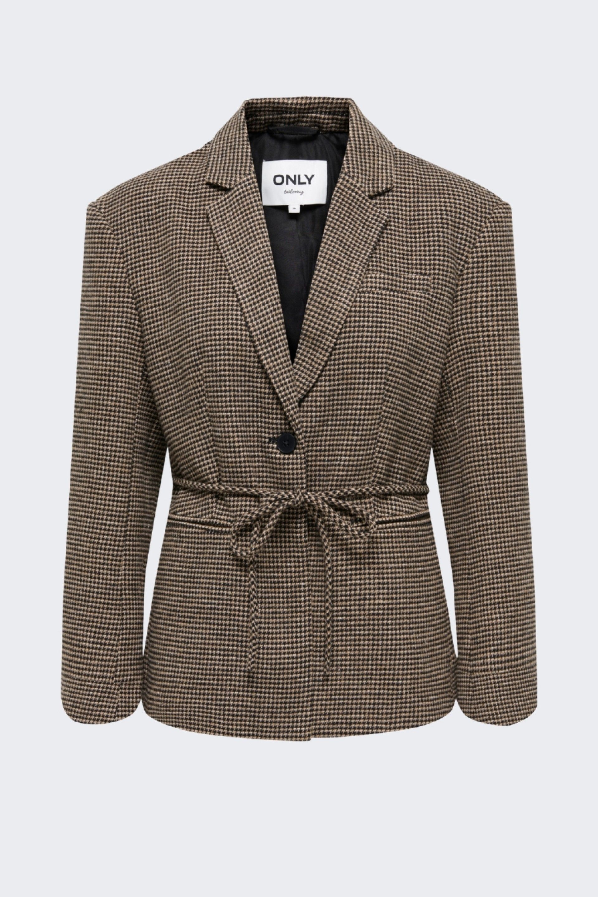 Only Nella Blazer Xadrez com Cinto Mulher
