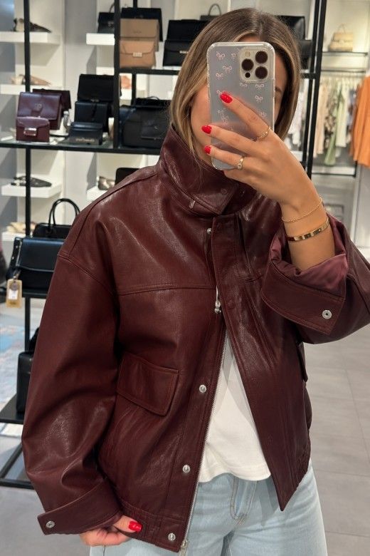 Only Julia Bomber Efeito Pele Mulher Only Julia Bomber Efeito Pele Mulher