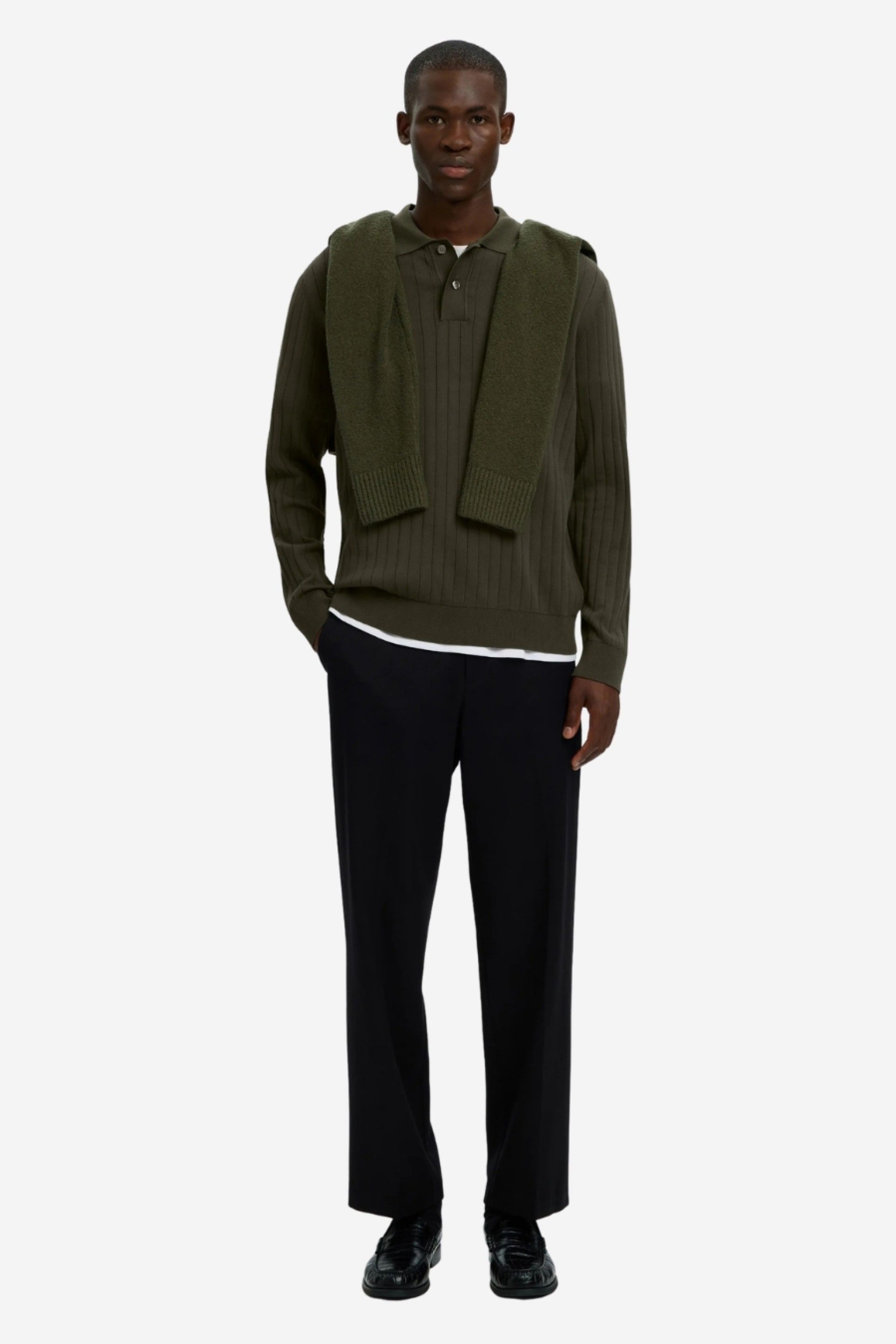 Selected Homme Torino Polo Malha Canelada Homem