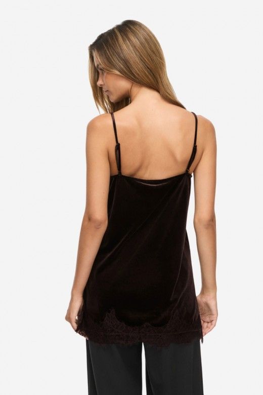 VILA Alindra Top Veludo Renda Mulher VILA Alindra Top Veludo Renda Mulher