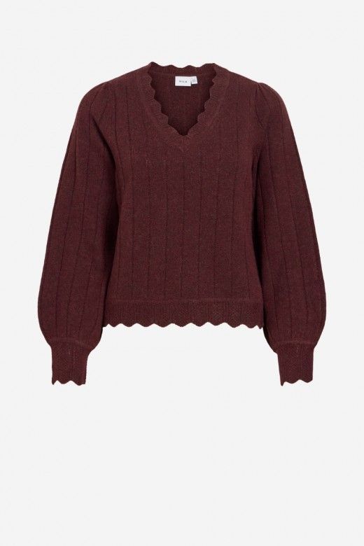 VILA Zira Camisola Malha Decote V Mulher VILA Zira Camisola Malha Decote V Mulher