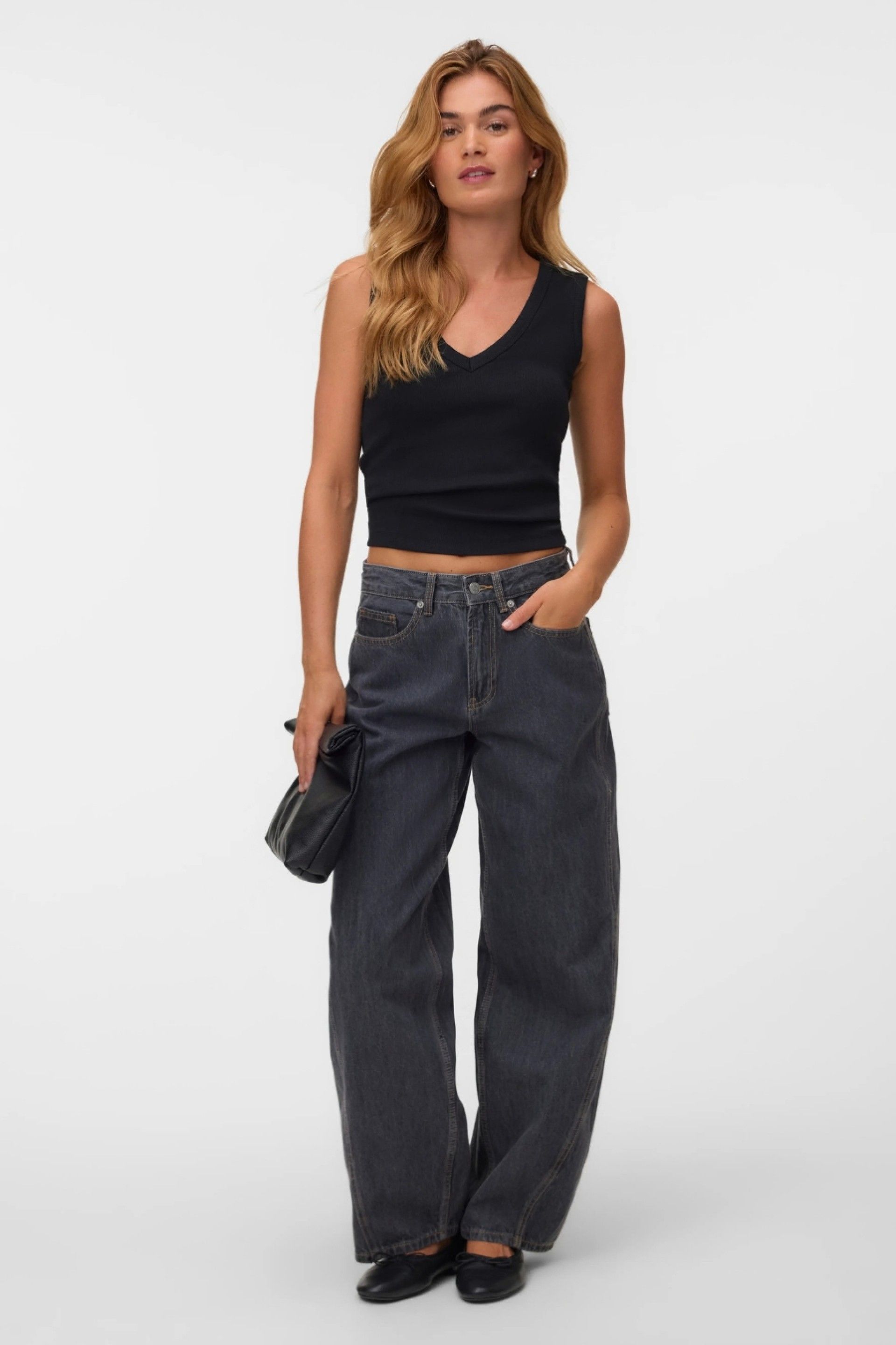 Vero Moda Zoe Jeans Barrel Cintura Média Mulher