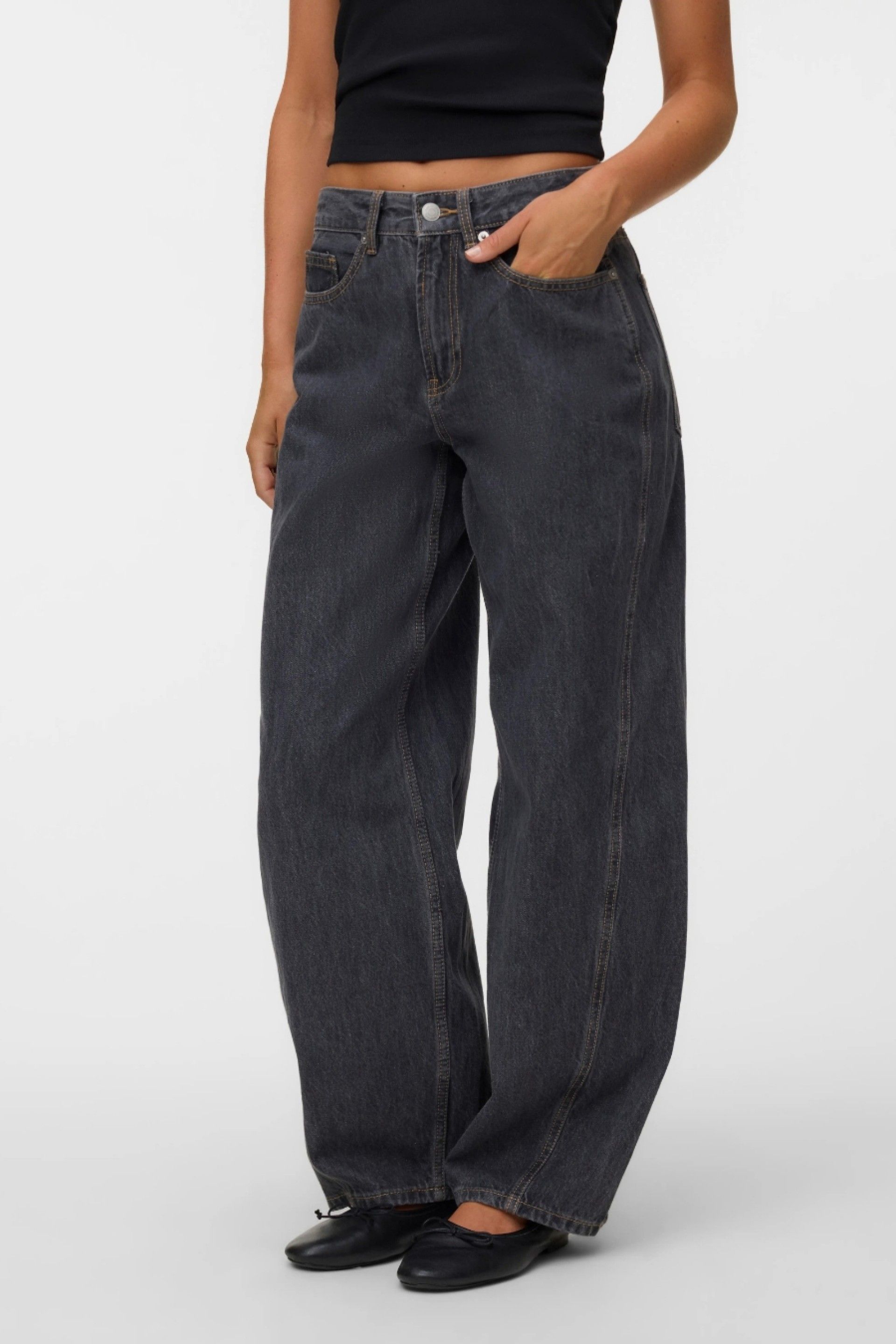 Vero Moda Zoe Jeans Barrel Cintura Média Mulher