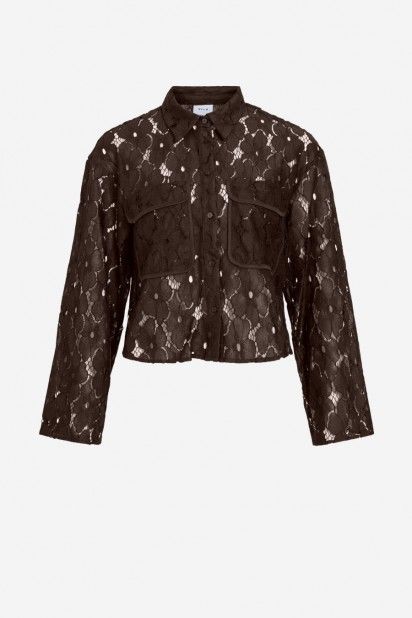 VILA Tonato Camisa Renda Mulher VILA Tonato Camisa Renda Mulher