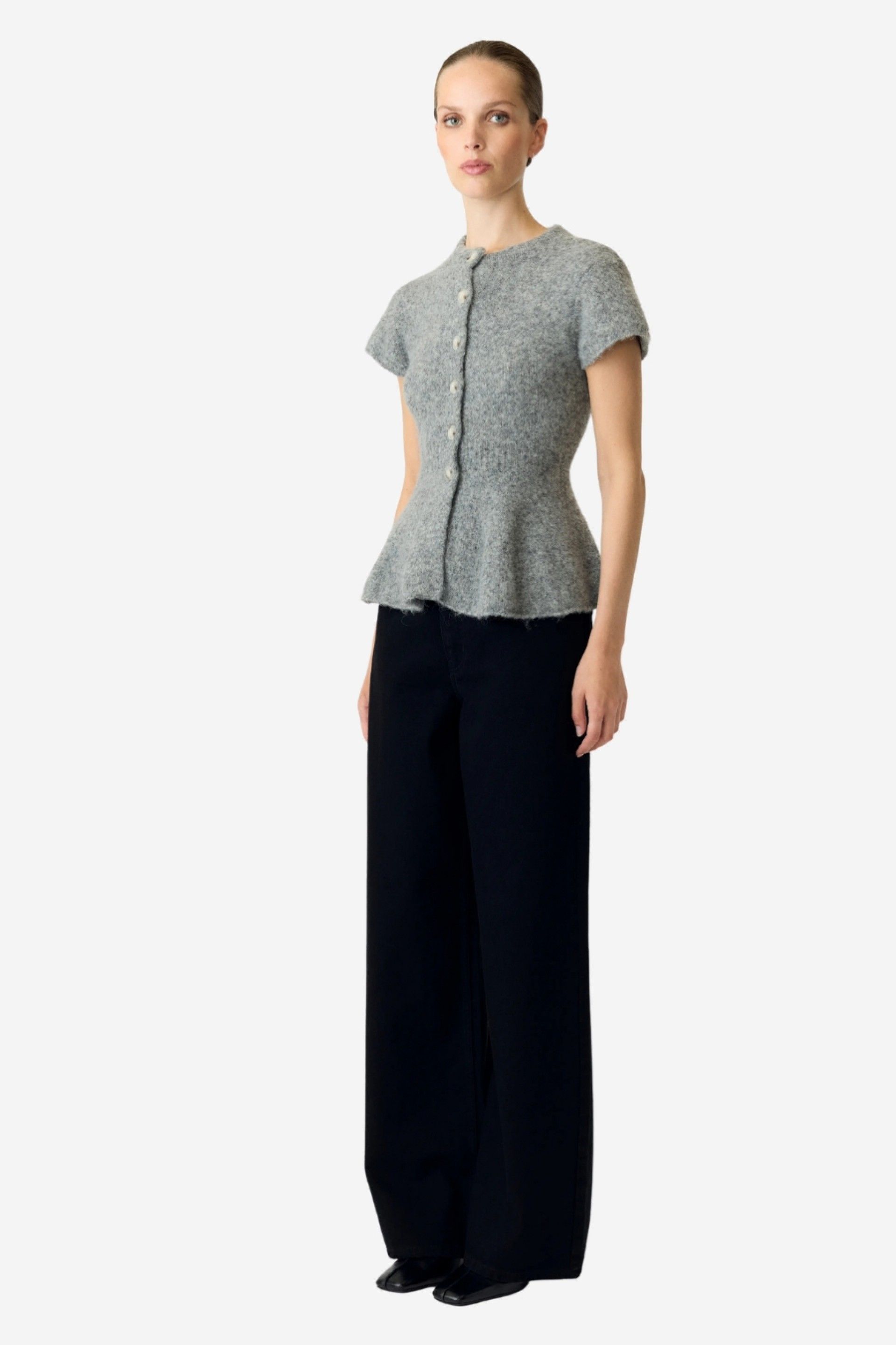 YAS Enya Cardigan Malha Peplum Mulher