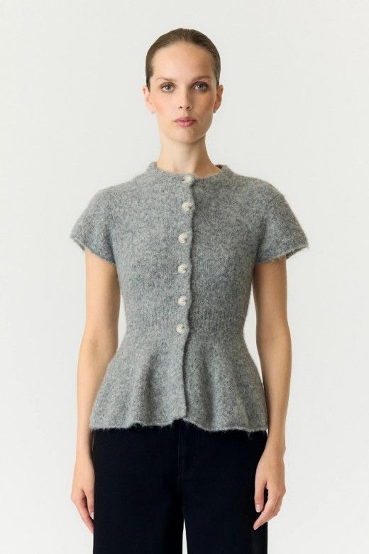YAS Enya Cardigan Malha Peplum Mulher YAS Enya Cardigan Malha Peplum Mulher
