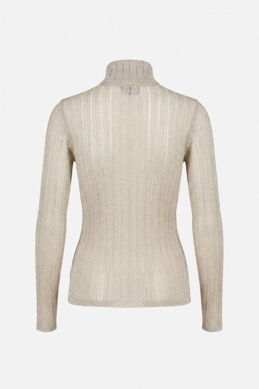 Scripta Camisola Canelada Semitransparente com Brilho Mulher Scripta Camisola Canelada Semitransparente com Brilho Mulher