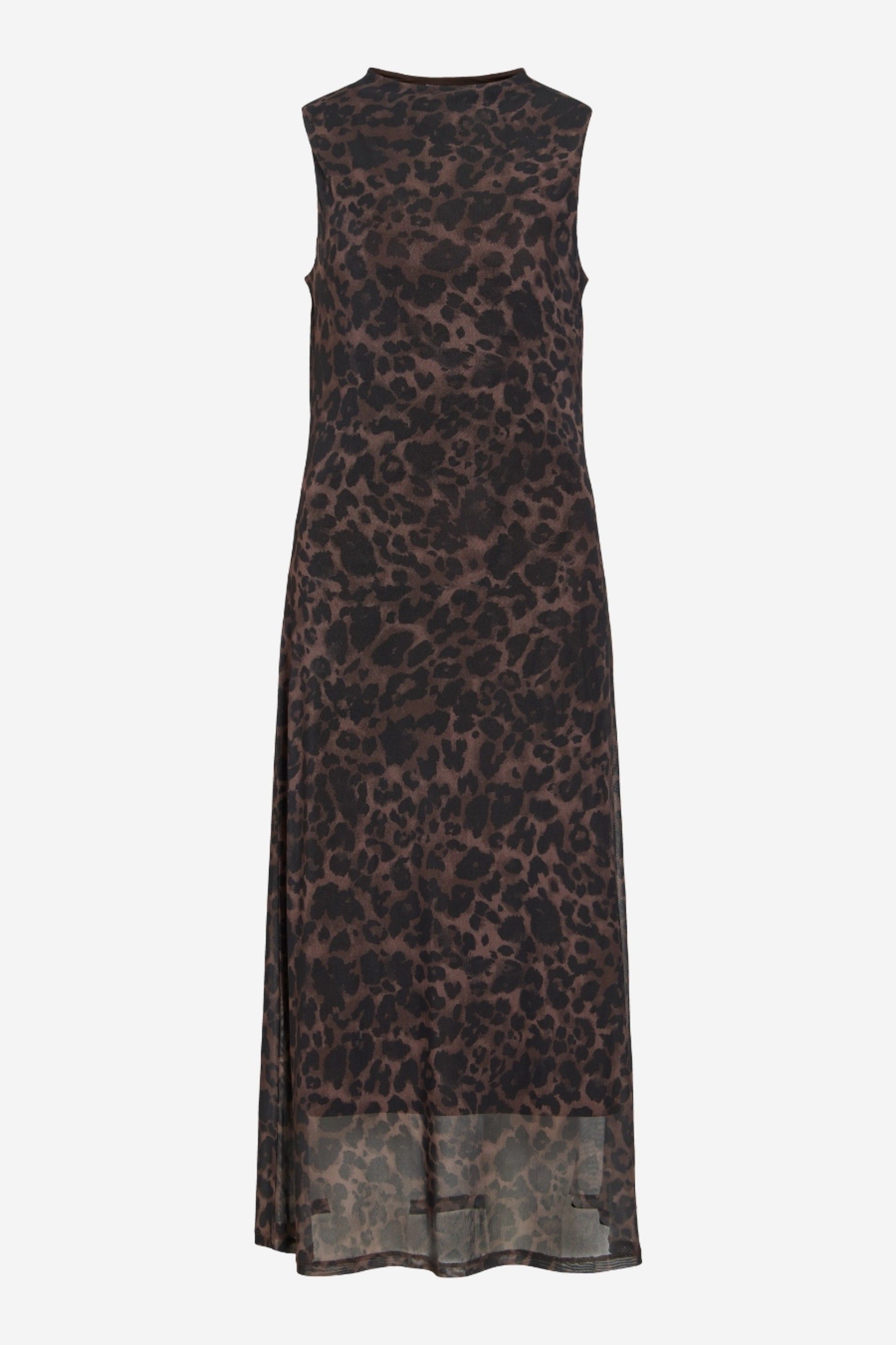 VILA Vestido Vifunda Midi Estampado Leopardo Mulher
