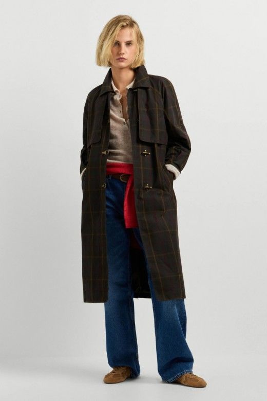 Pepe Jeans Gabardine Comprida de Xadrez Mulher