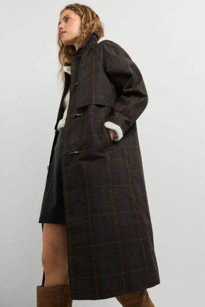 Pepe Jeans Gabardine Comprida de Xadrez Mulher Pepe Jeans Gabardine Comprida de Xadrez Mulher