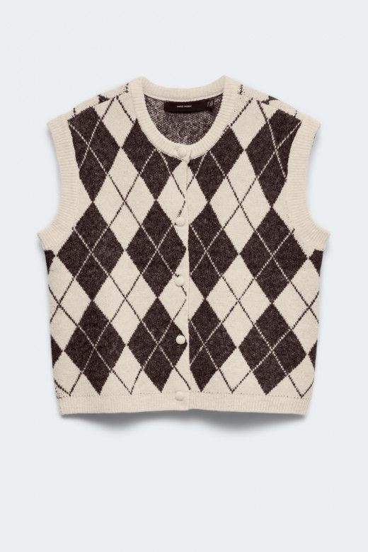 Vero Moda Colete VMHalo de Malha com Losangos Mulher
