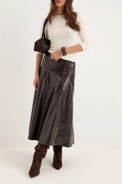 Vero Moda Saia Vmdash em Pele Sint�tica Mulher
