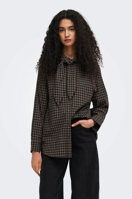 ONLY Camisa ONLMAYLIN aos Quadrados com Lenço de Mulher ONLY Camisa ONLMAYLIN aos Quadrados com Lenço de Mulher