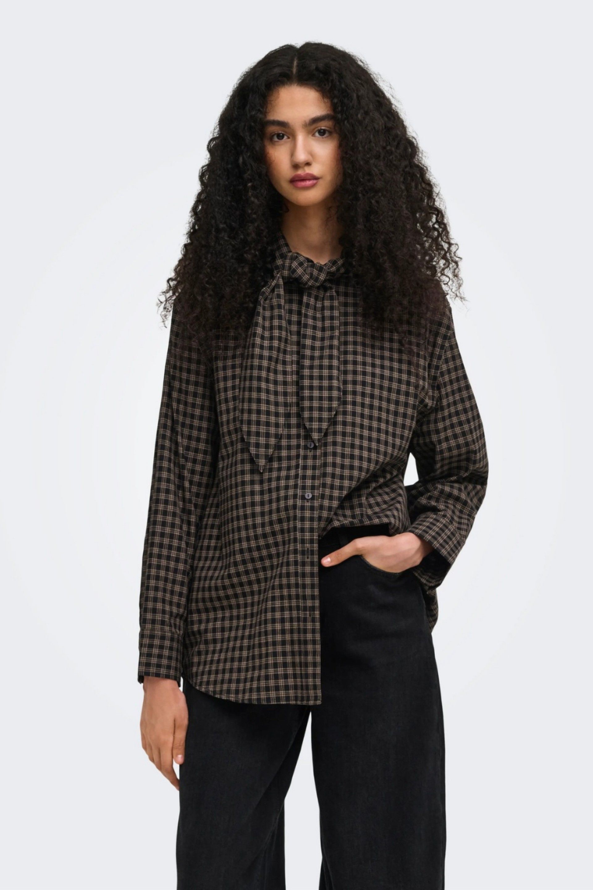 ONLY Camisa ONLMAYLIN aos Quadrados com Lenço de Mulher