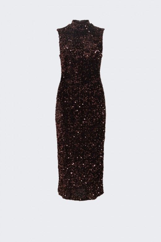 VILA Vestido VIFAITH Midi de Lantejoulas de Mulher VILA Vestido VIFAITH Midi de Lantejoulas de Mulher