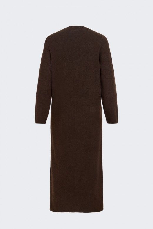 VILA Vestido Midi Liga de Malha com Decote em V de Mulher VILA Vestido Midi Liga de Malha com Decote em V de Mulher