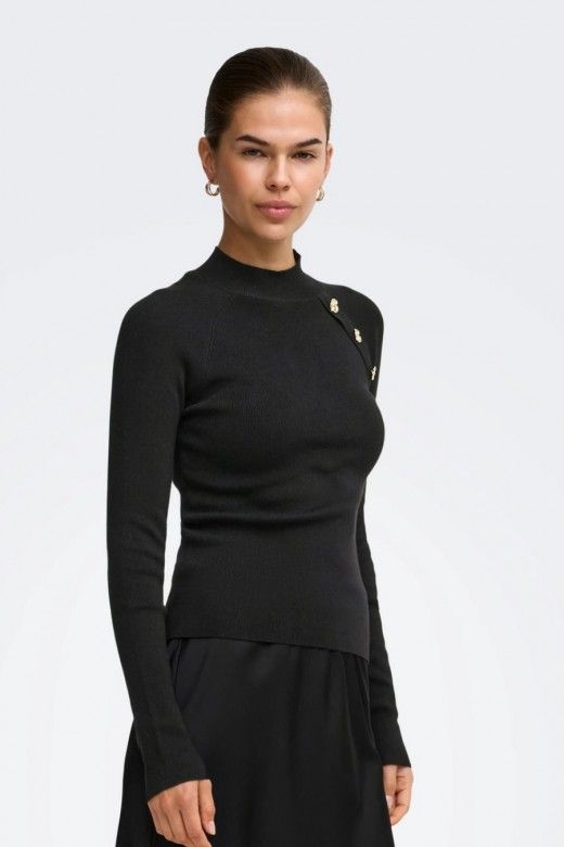 ONLY Camisola de Malha Maisie com Botões Dourados de Mulher ONLY Camisola de Malha Maisie com Botões Dourados de Mulher