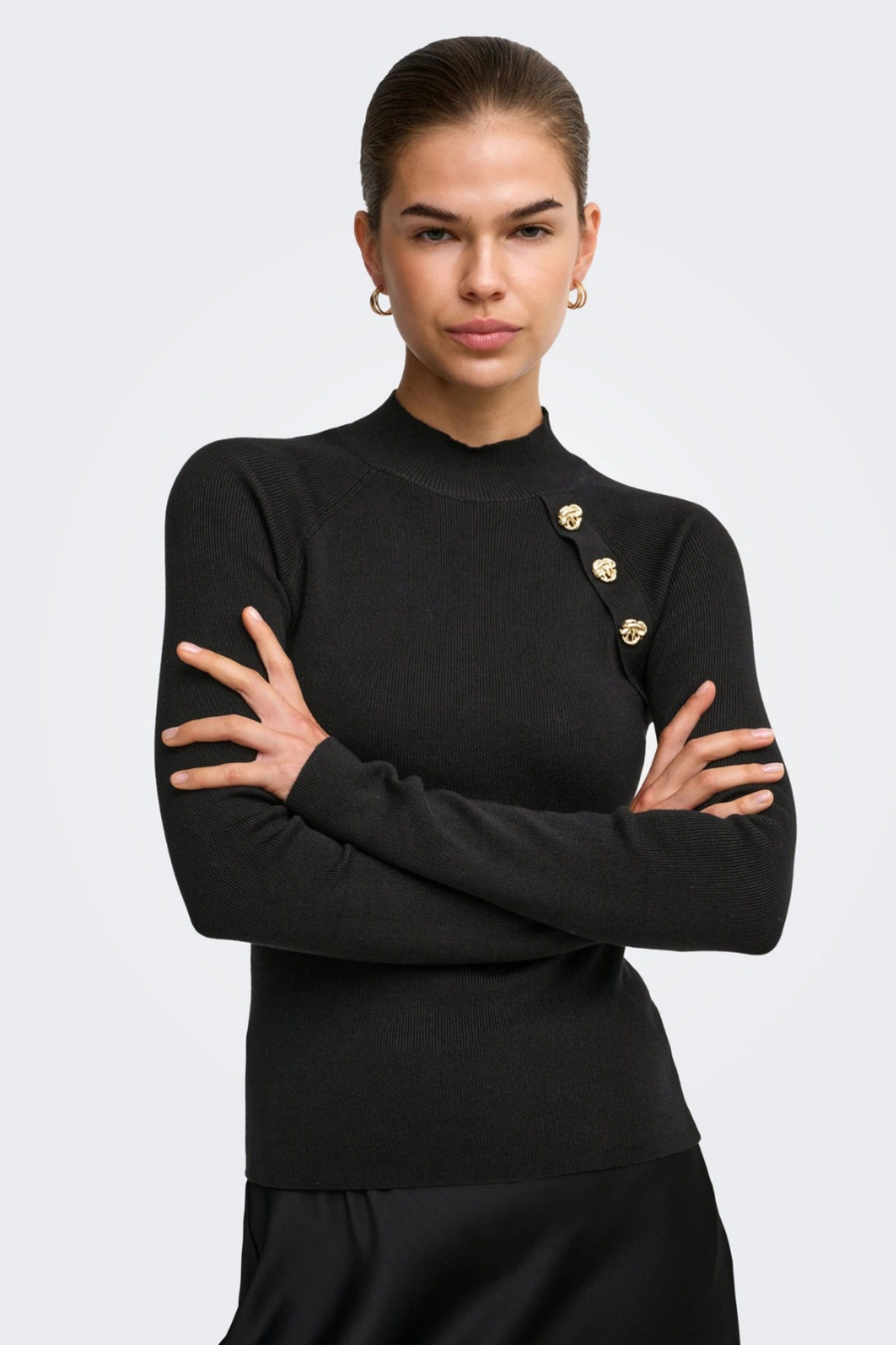 ONLY Camisola de Malha Maisie com Botões Dourados de Mulher
