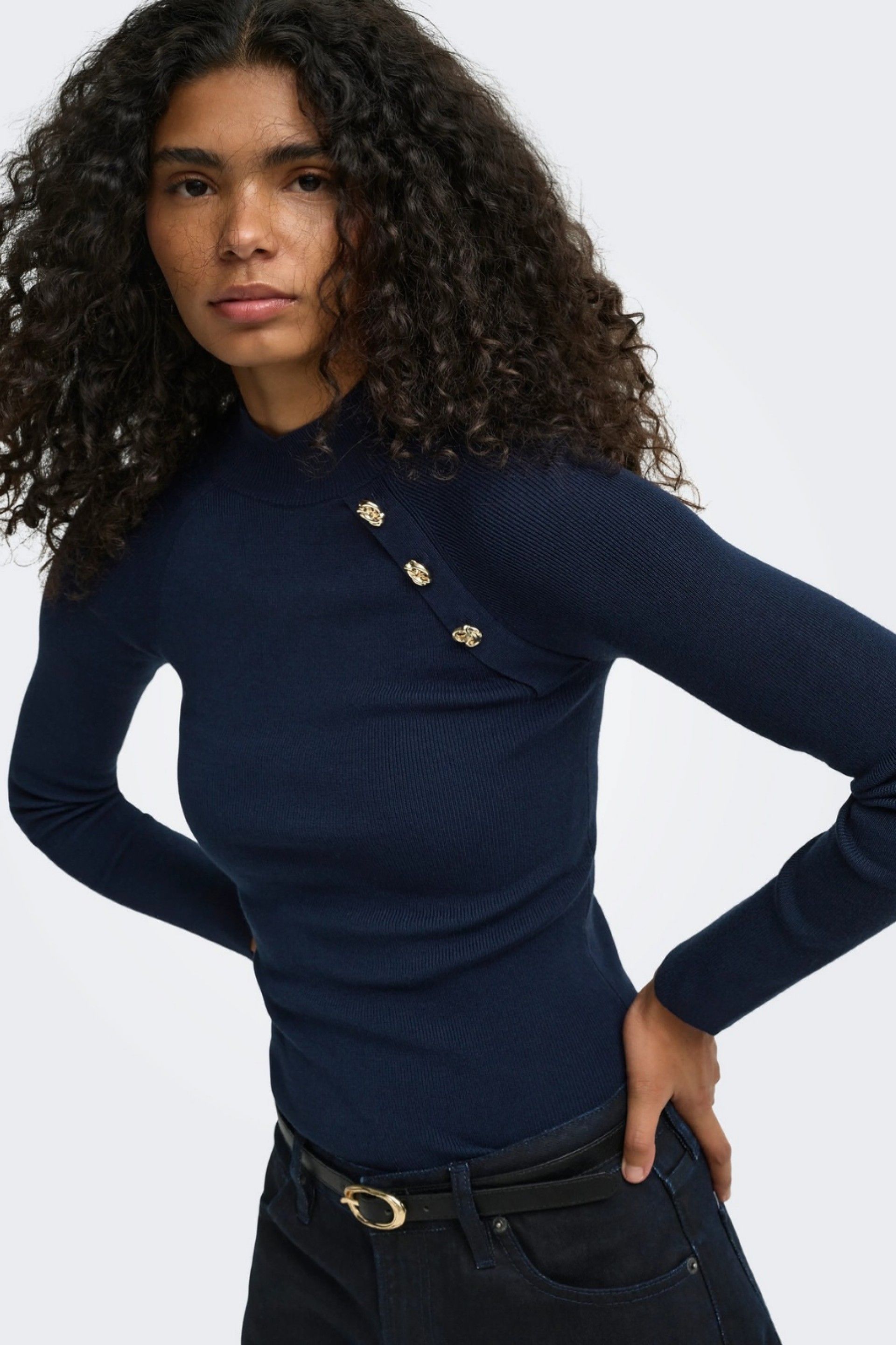 ONLY Camisola de Malha Maisie com Botões Dourados de Mulher