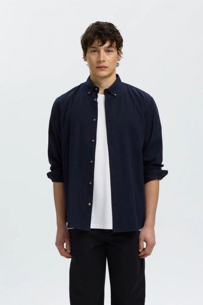 Selected Camisa Cole-Jay em Algodão de Corte Regular de Homem Selected Camisa Cole-Jay em Algodão de Corte Regular de Homem
